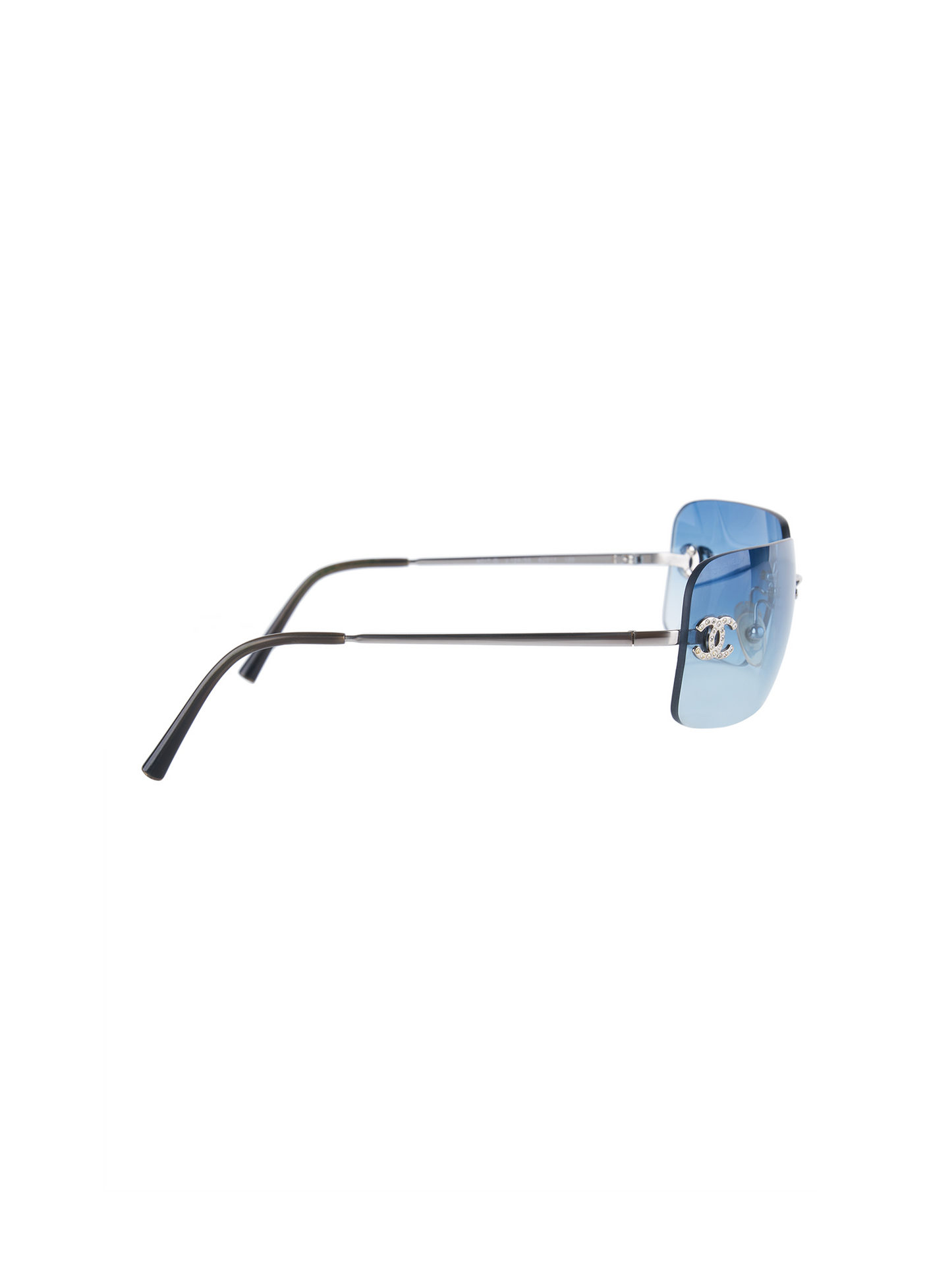 Chanel by Karl Lagerfeld 2000s Swarovski Embellished Rimless Sunglasses