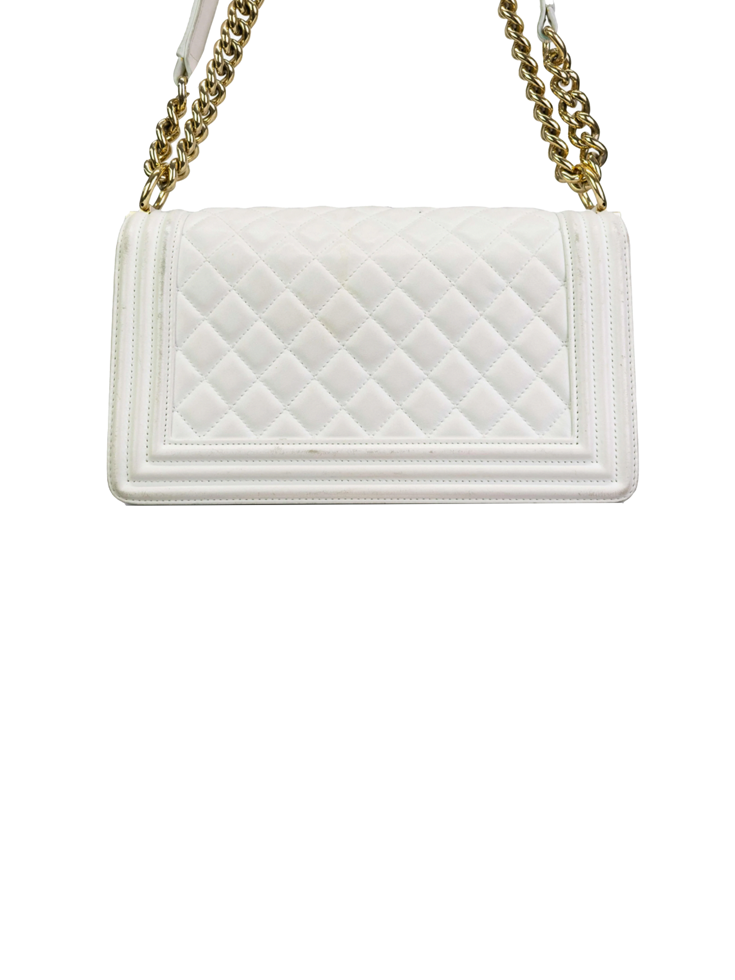 Chanel 2018 White Leather Boy Bag