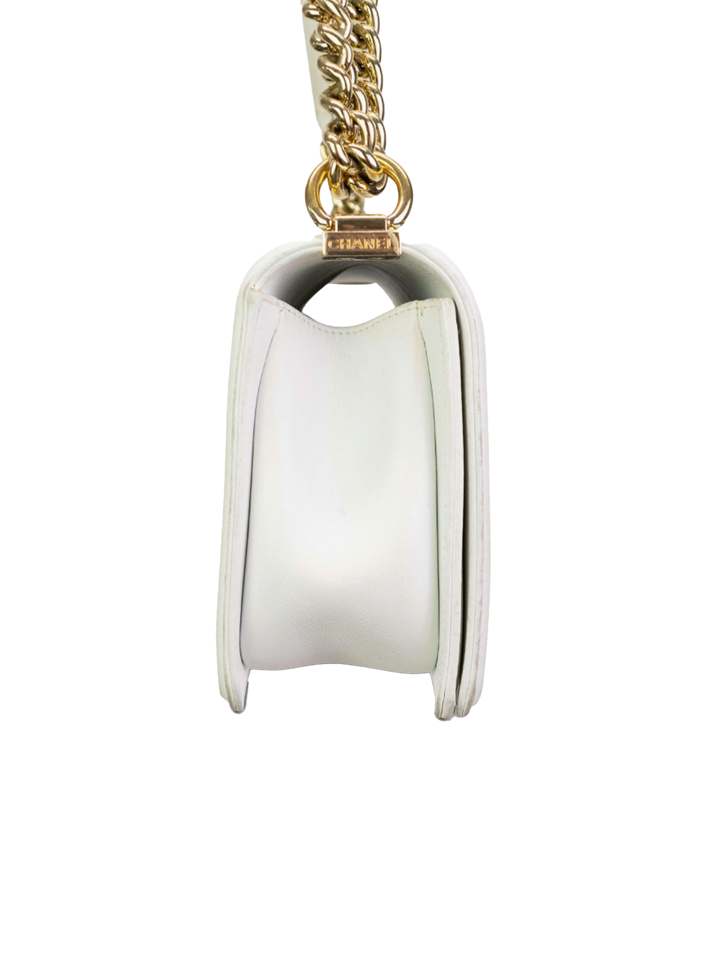 Chanel 2018 White Leather Boy Bag