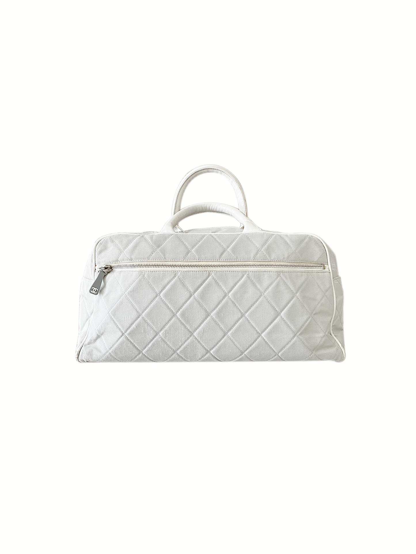 Chanel White Quilted Sports Duffle