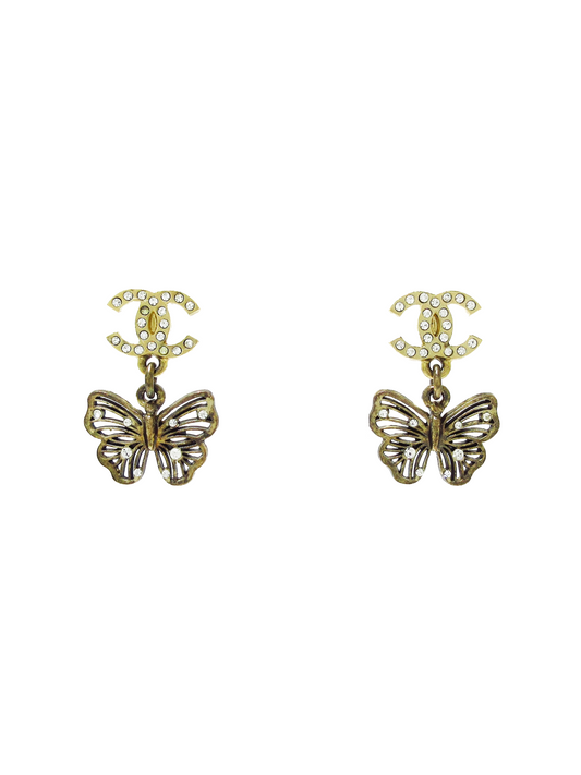 Chanel Small Butterfly CC Earrings