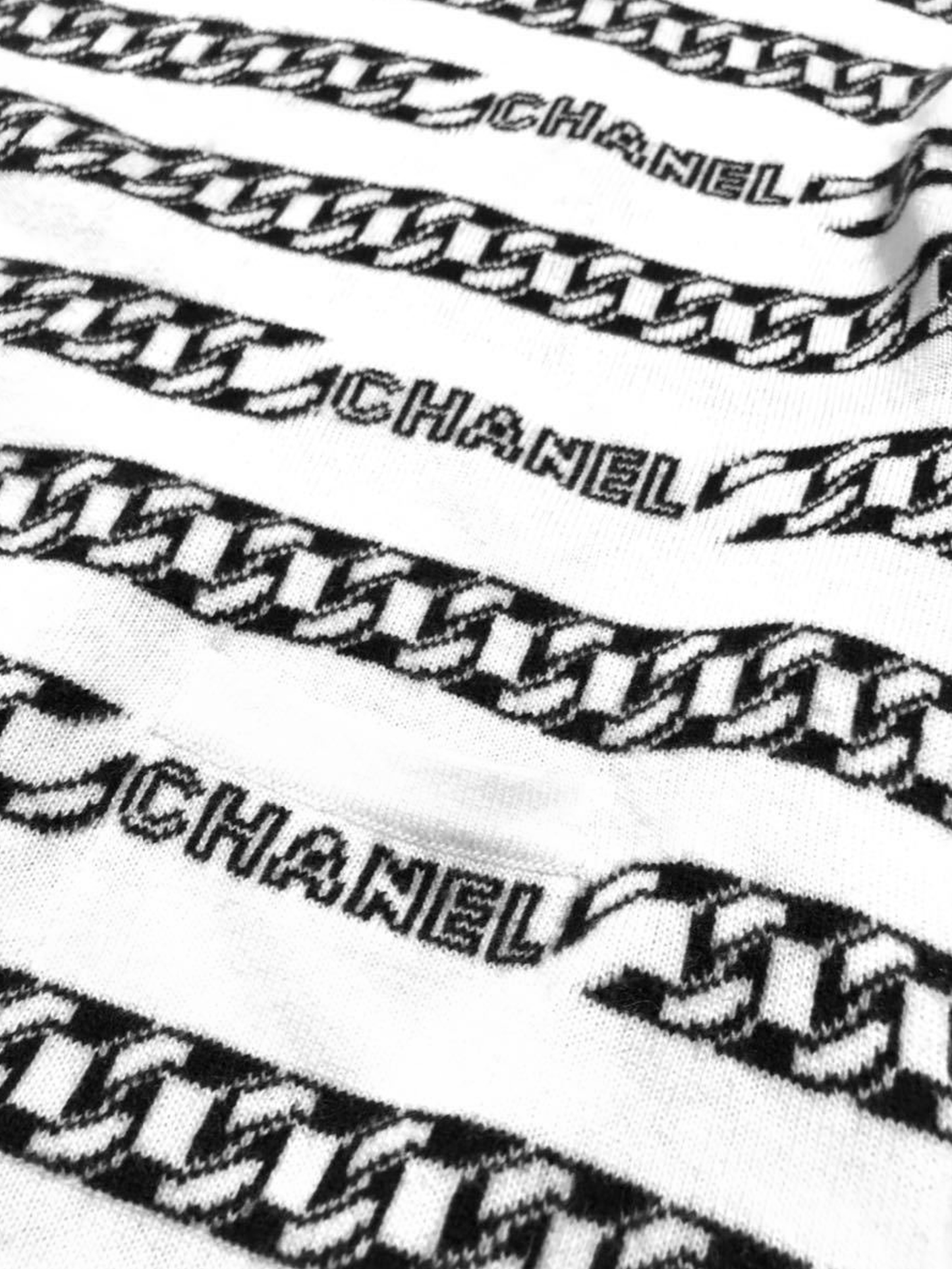 Chanel 2000s Black and Cream Chain CC Shirt
