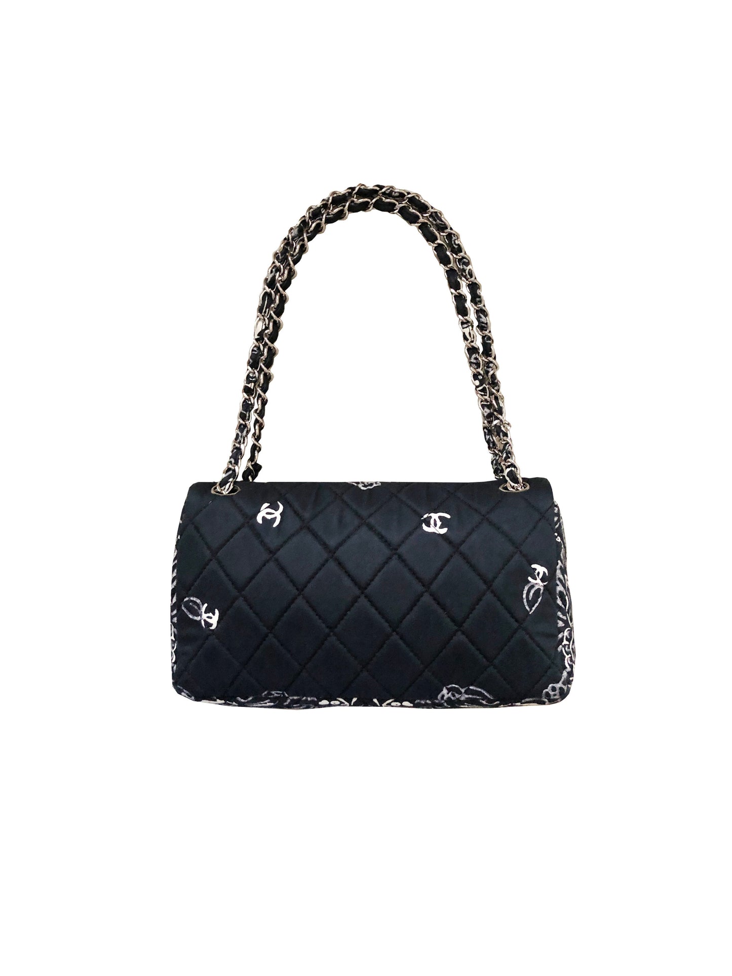Chanel FW 2014 Deep Navy Camelia Bandana Flap