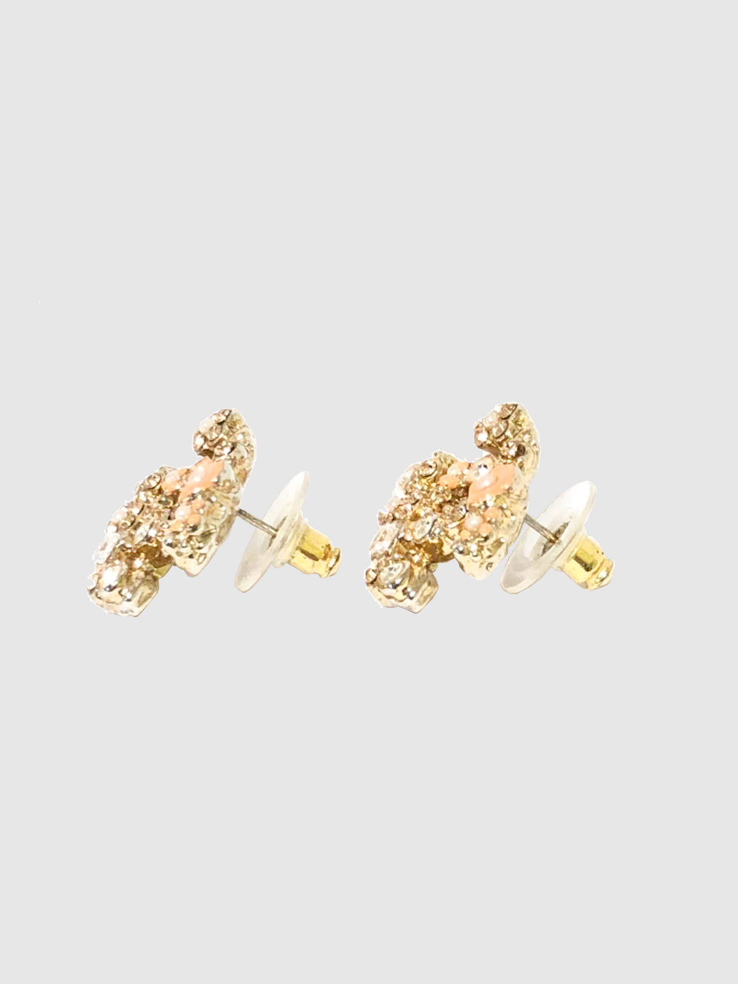 Chanel 1990s Floral Motif Enamel And Rhinestone Earrings