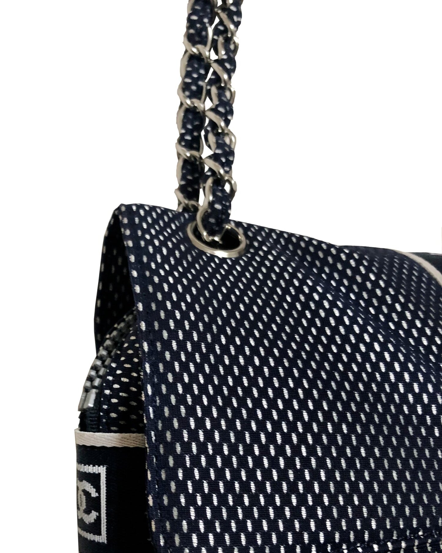 Chanel 2000s Navy Mesh Sports Flap Bag