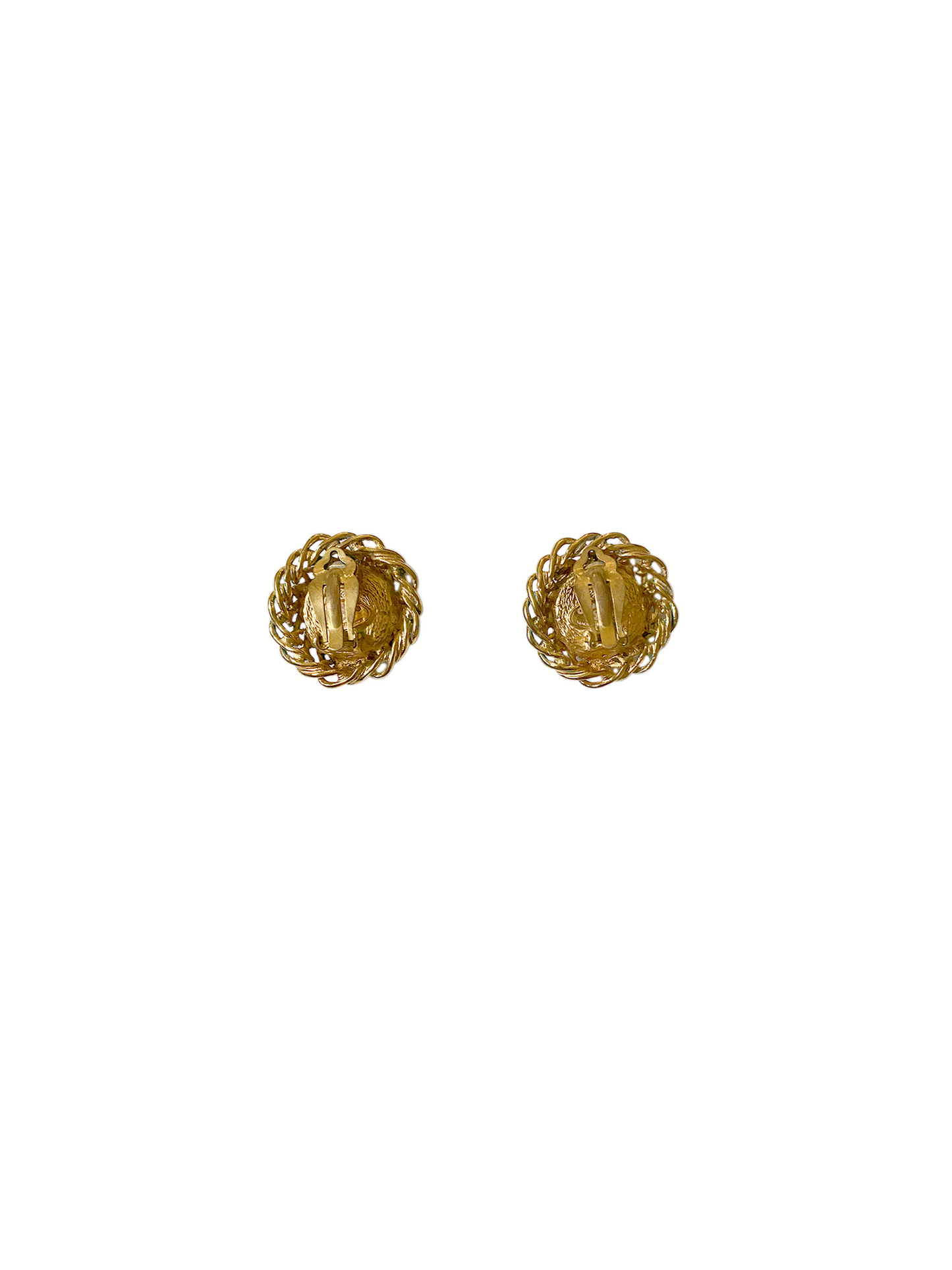 Chanel 1990s Looped Gold Pearl Studs