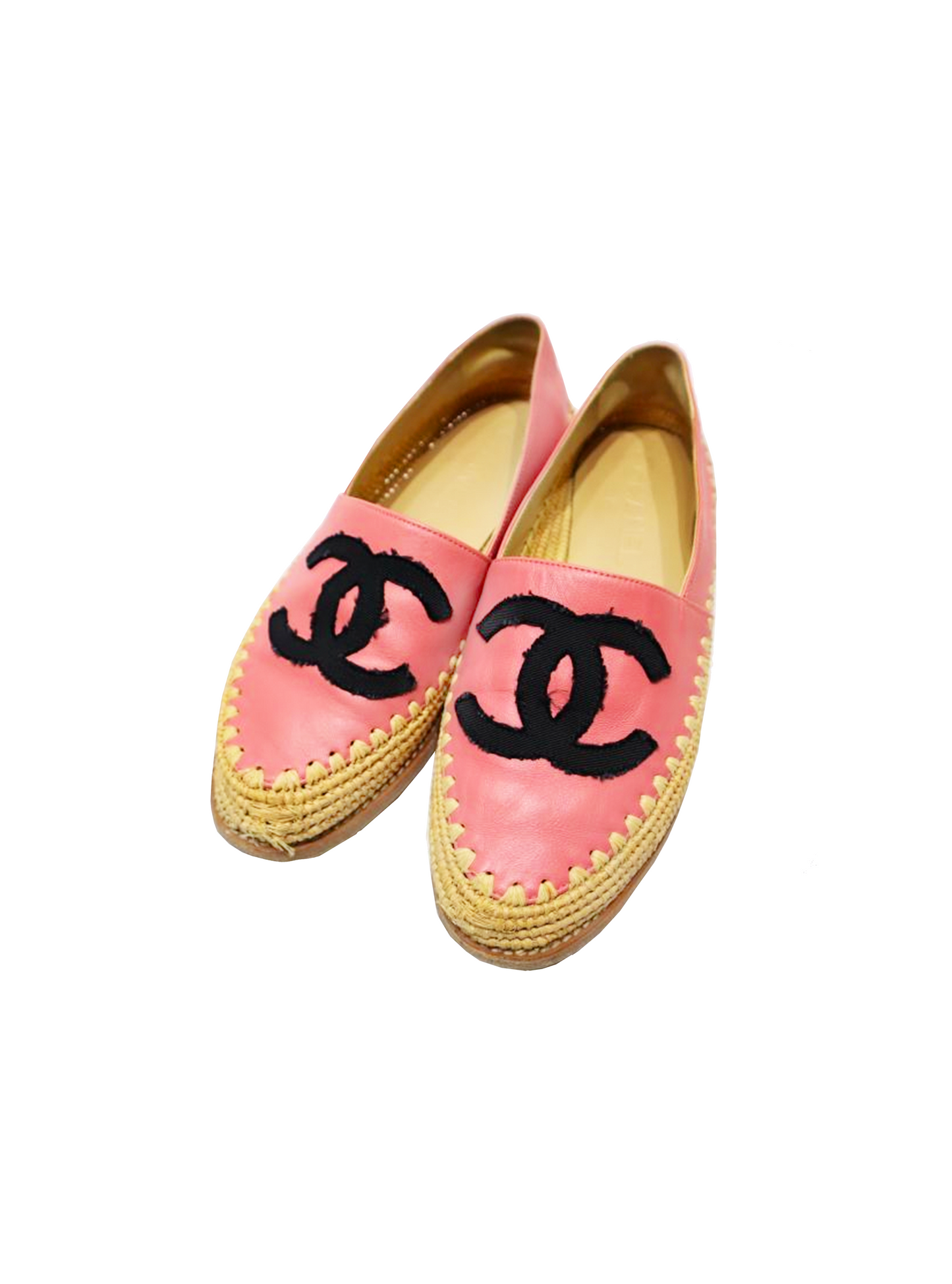 Chanel 2000s Pink Covered Canvas Espadrilles