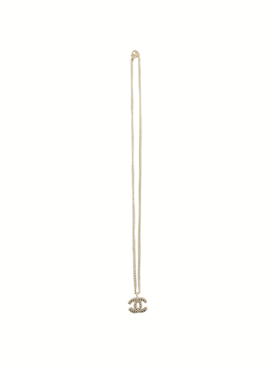 Chanel 2000s Gold CC Small Black Necklace