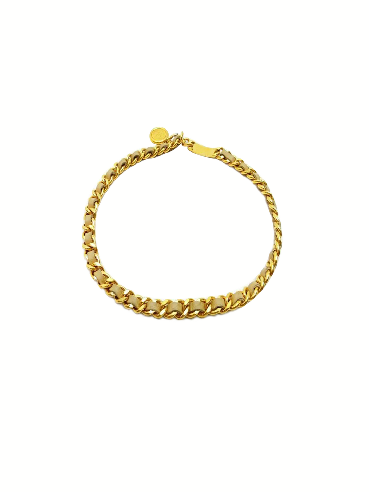 Chanel 2000s Gold and Cream Chain Belt