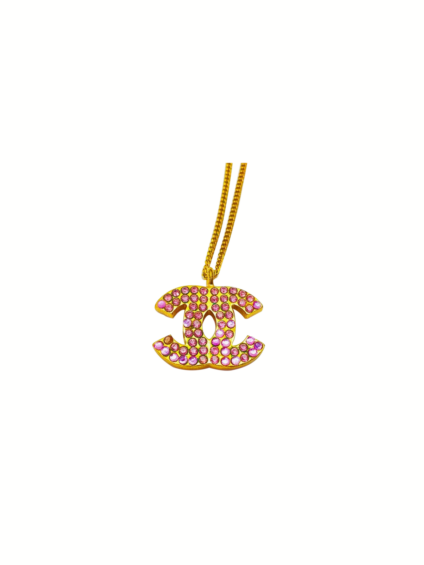 Chanel 2000s Pink CC Charm Necklace