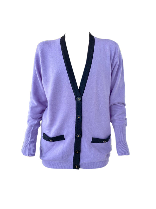 Chanel 1990s Rare Cashmere Purple Cardigan