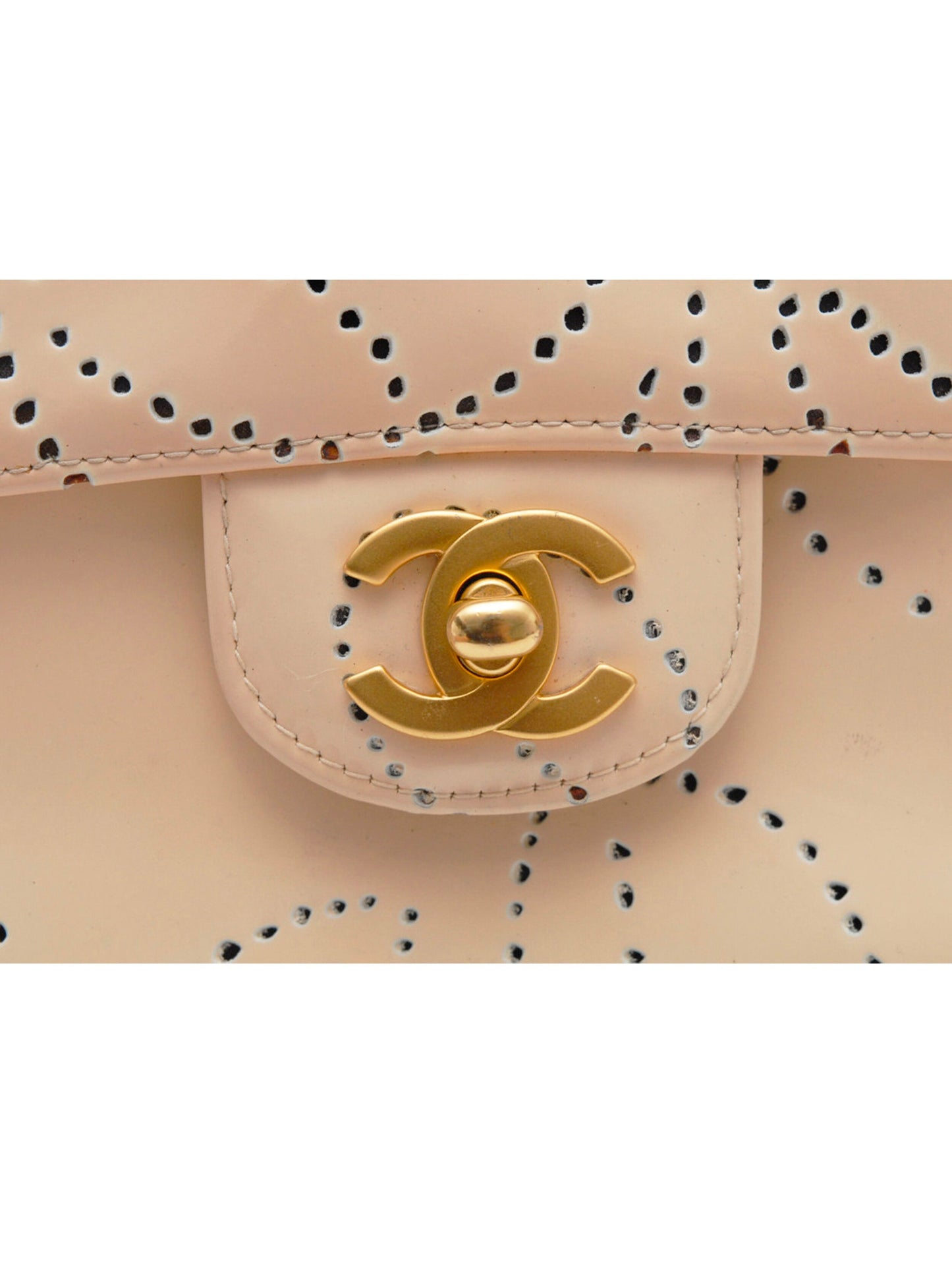 Chanel 2000s Light Pink Camellia Dotted Flap