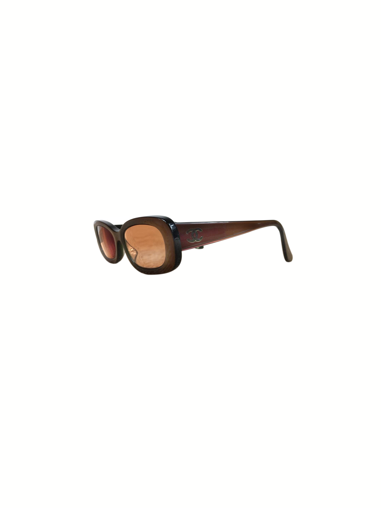 Chanel 2000s Brown Resin Sunglasses