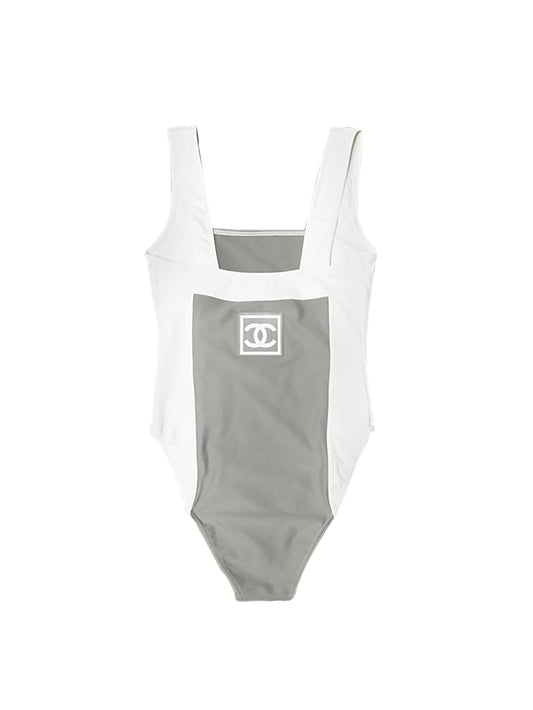 Chanel 2000s Gray and White One Piece