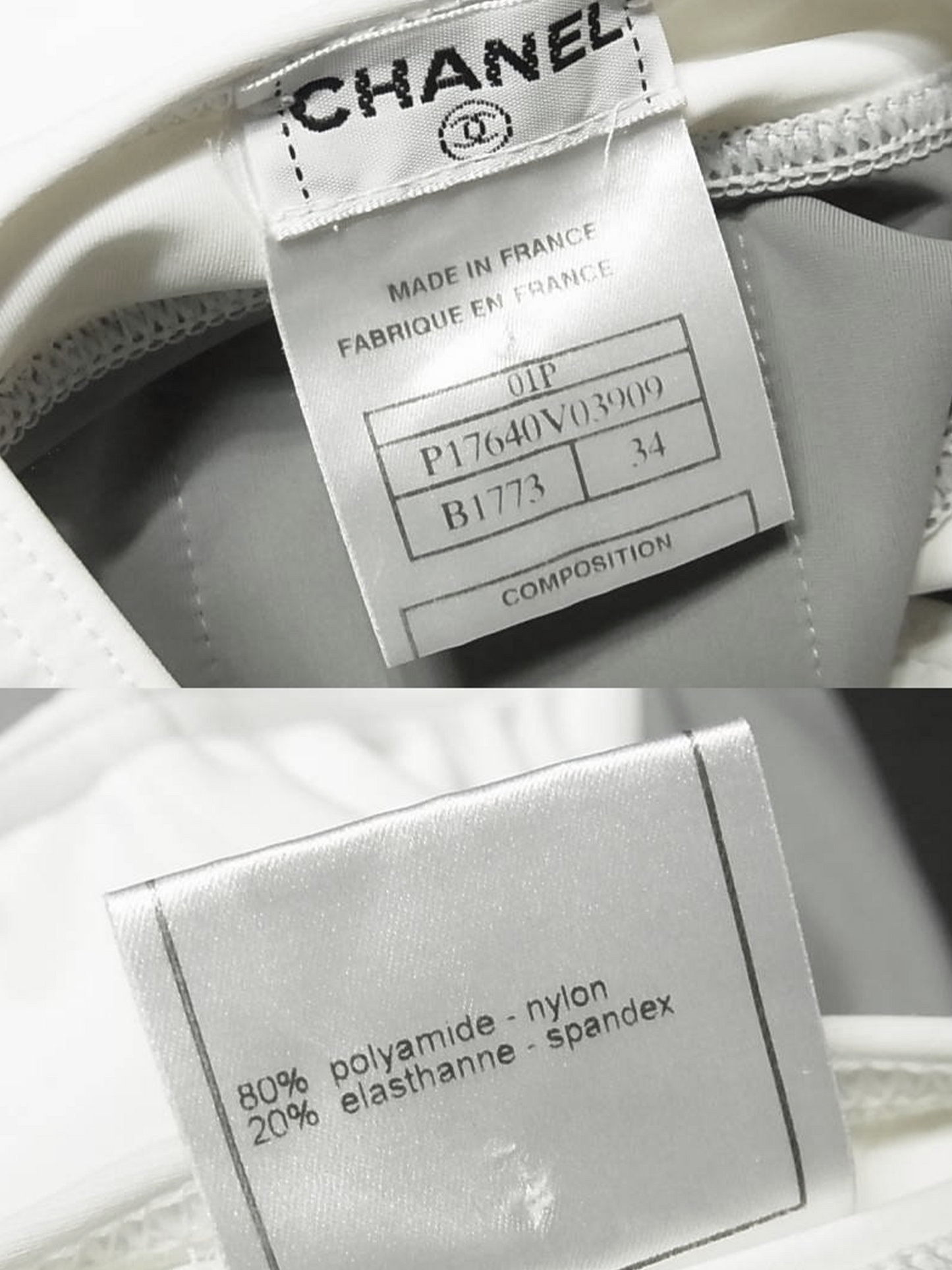 Chanel 2000s Gray and White One Piece