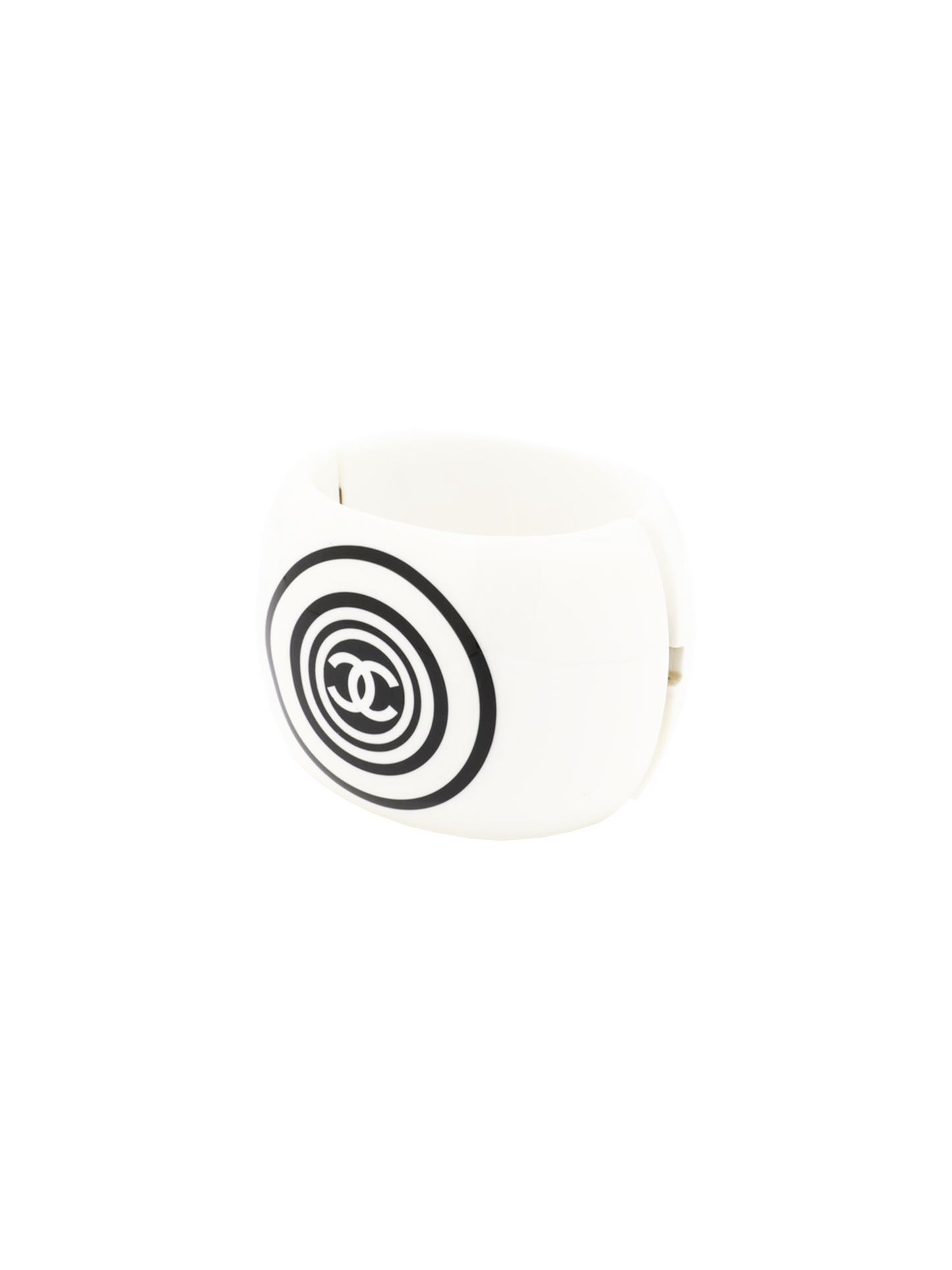 Chanel 2000s Optical Illusion Resin White Bracelet