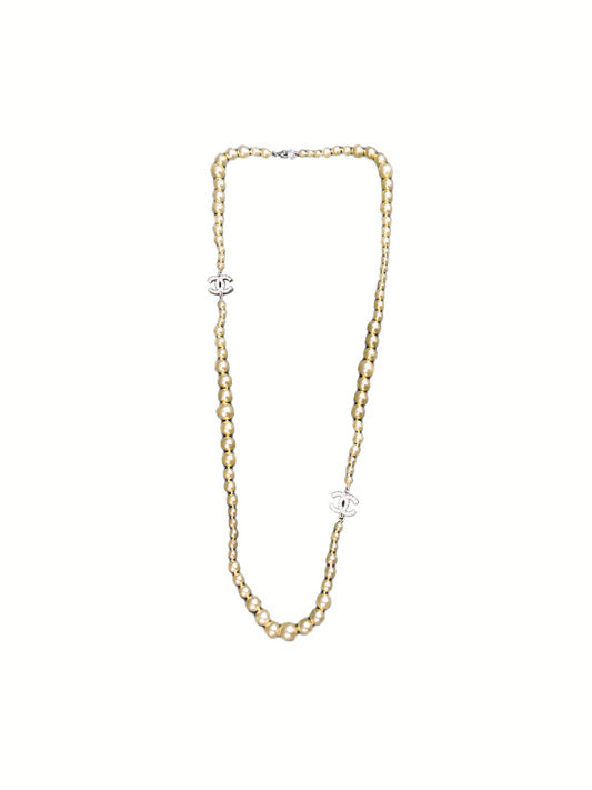 Chanel 2007 FW Pearl Silver Necklace
