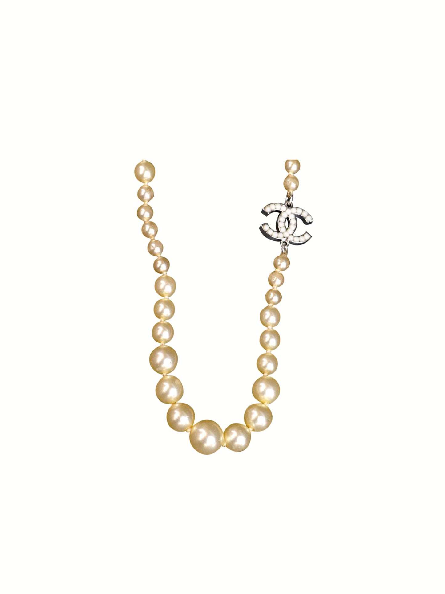 Chanel 2007 FW Pearl Silver Necklace