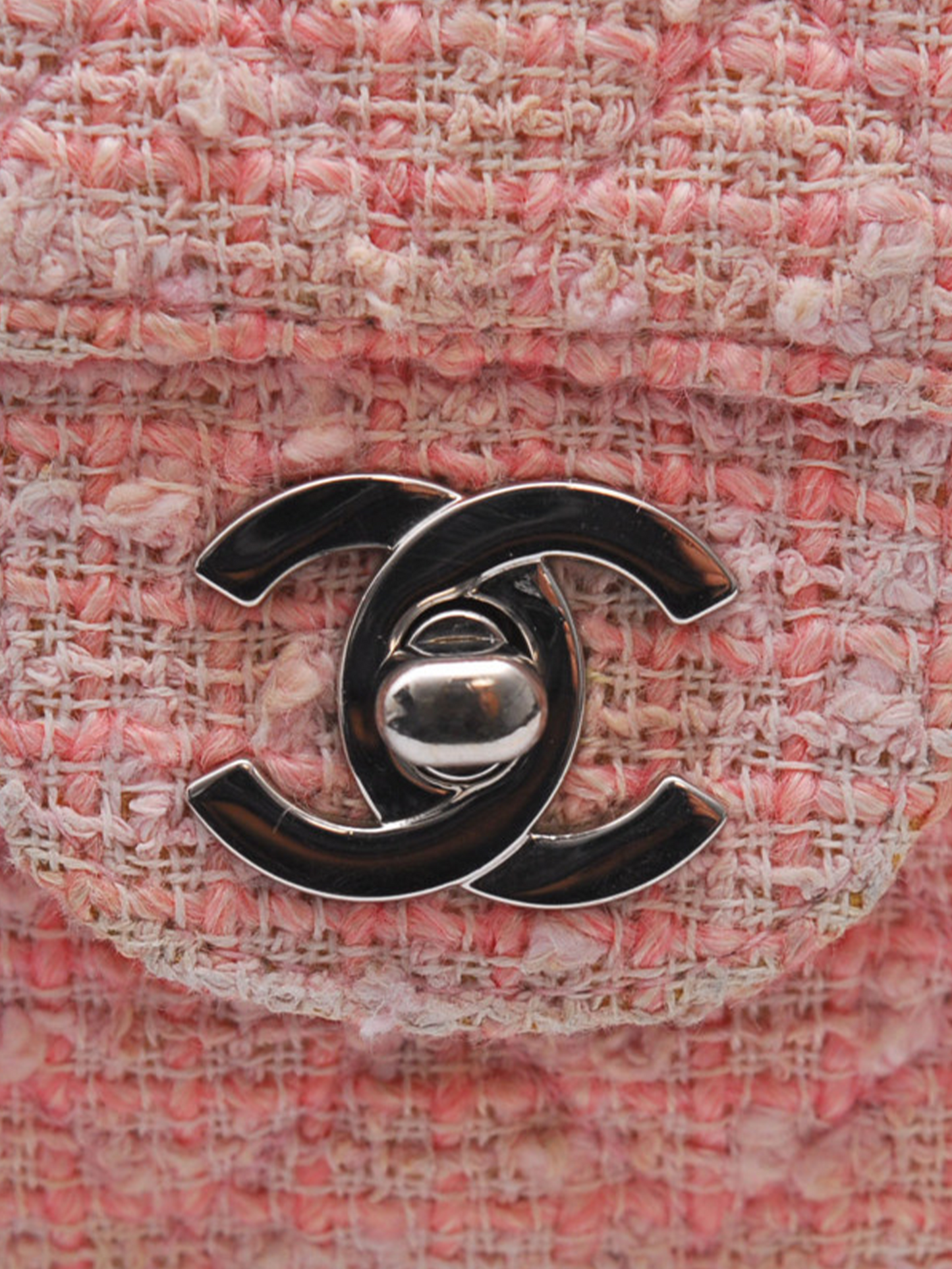 Chanel 2000s SS Rare Pink Tweed Flap