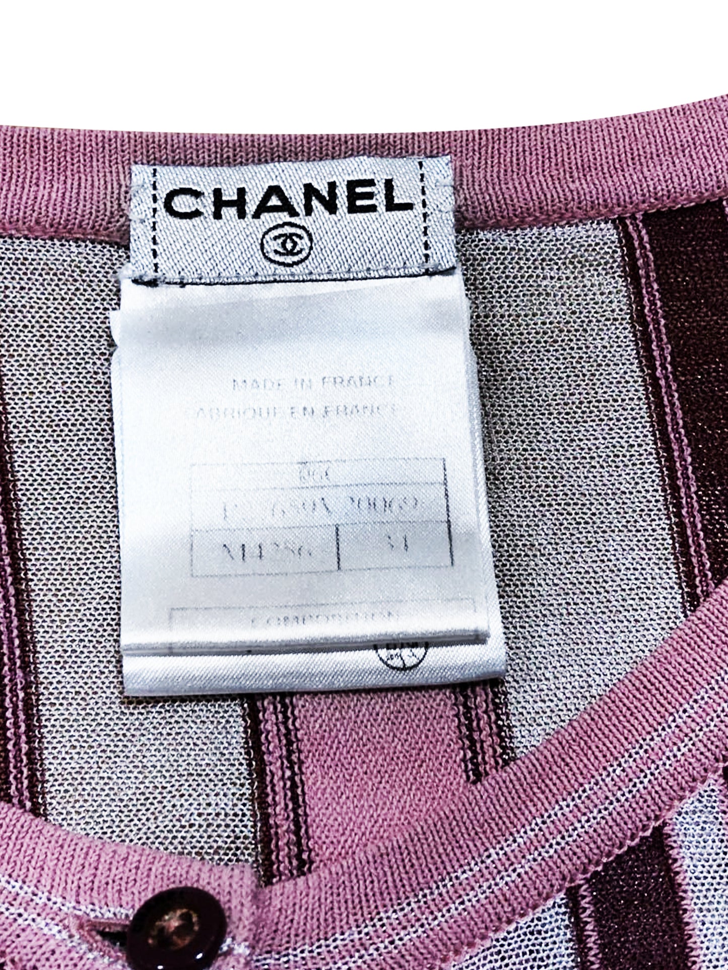 Chanel 2000s Pink Knit Stripe Set