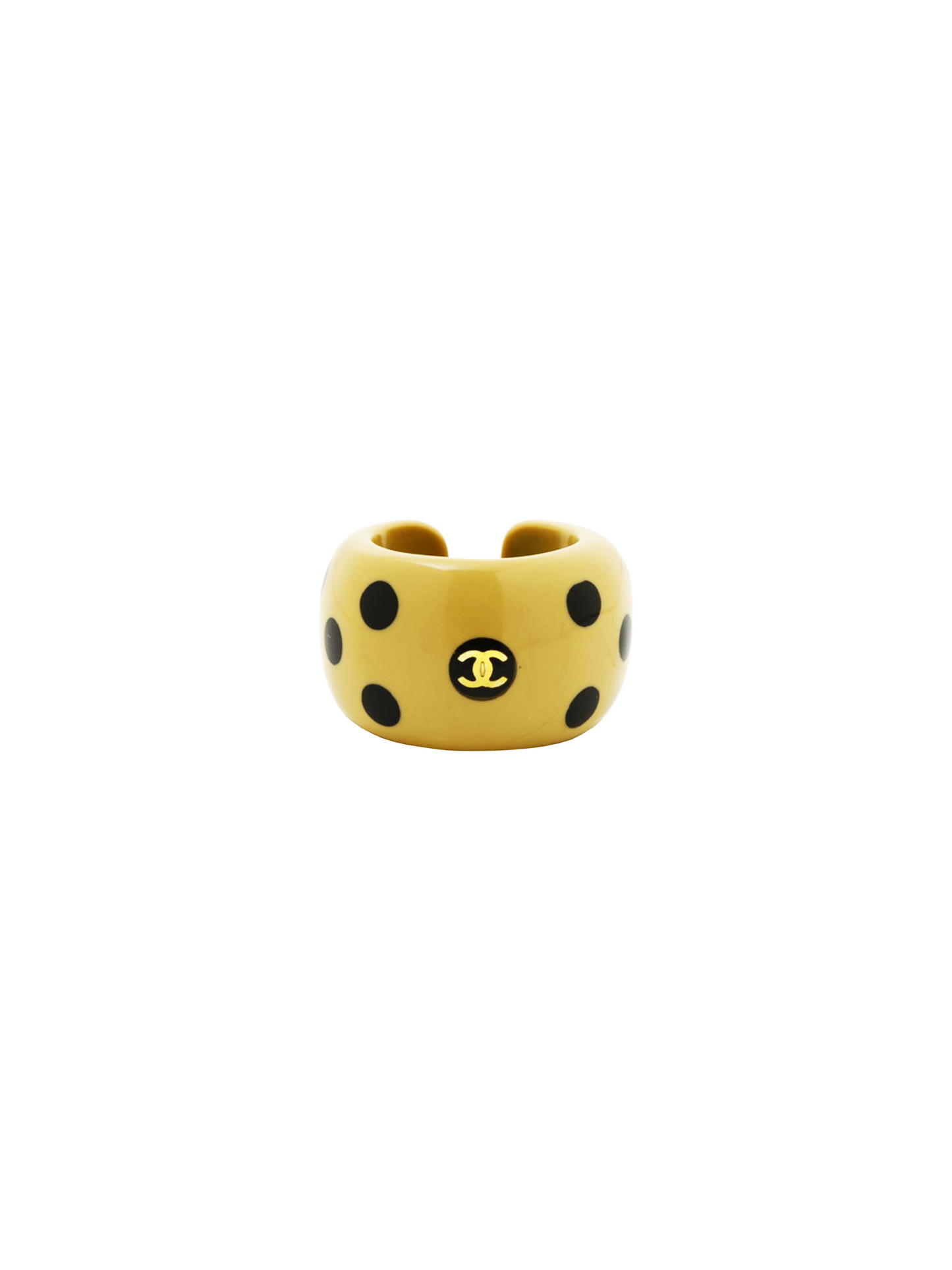 Chanel 2000s Polka Dot Pattern Coco Mark Cuff