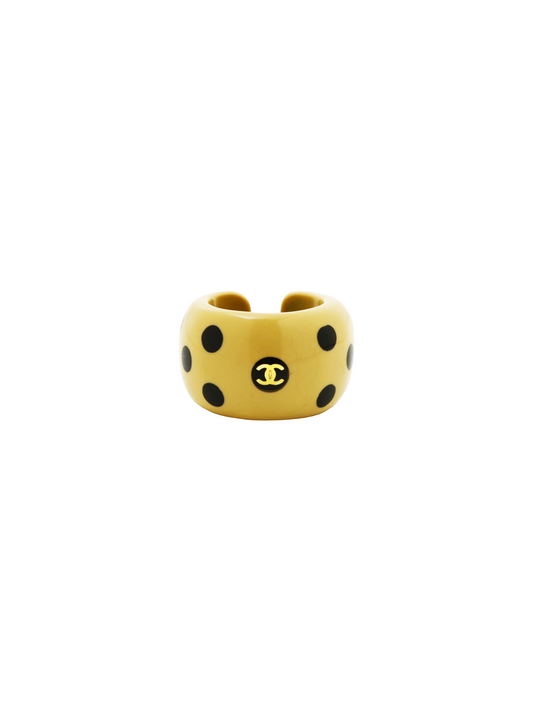 Chanel 2000s Polka Dot Pattern Coco Mark Cuff
