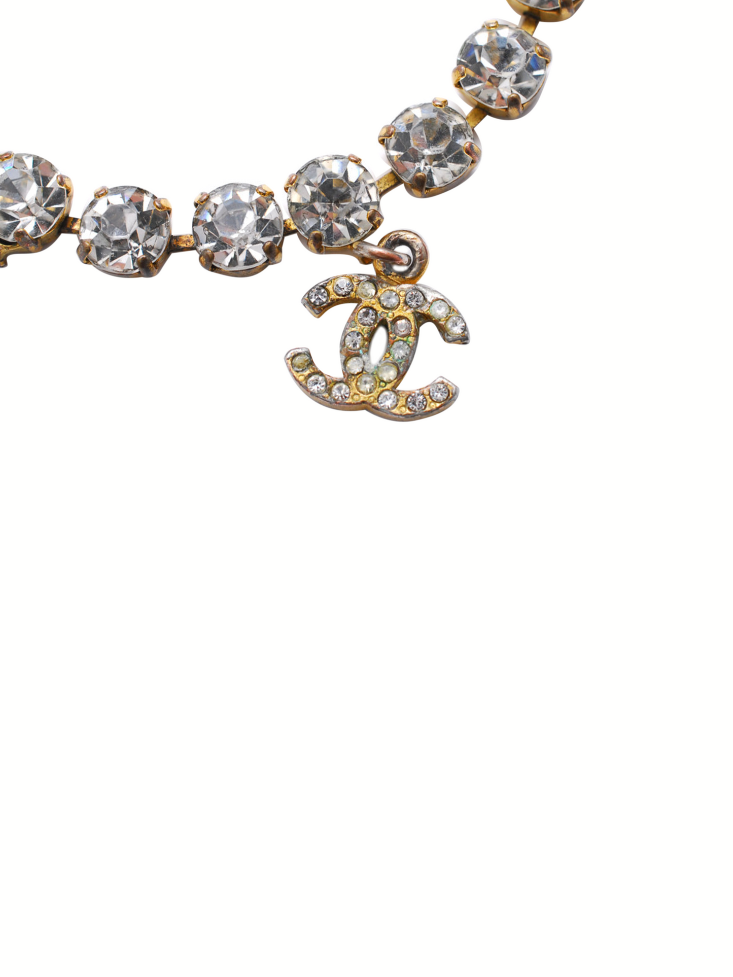Chanel 2000s Gold and Rhinestone Bracelet