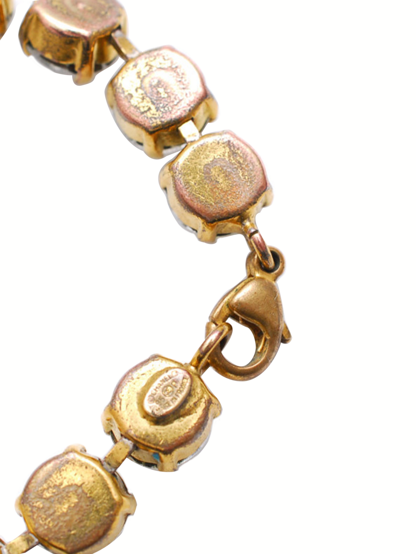 Chanel 2000s Gold and Rhinestone Bracelet