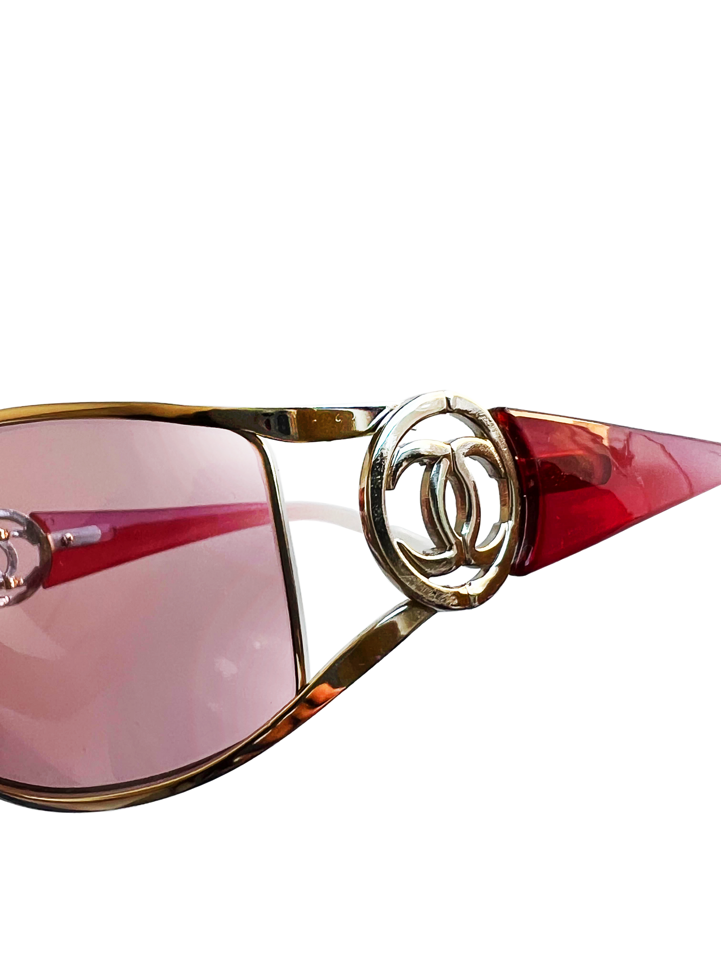 Chanel 2000s Pink CC Colored Sunglasses