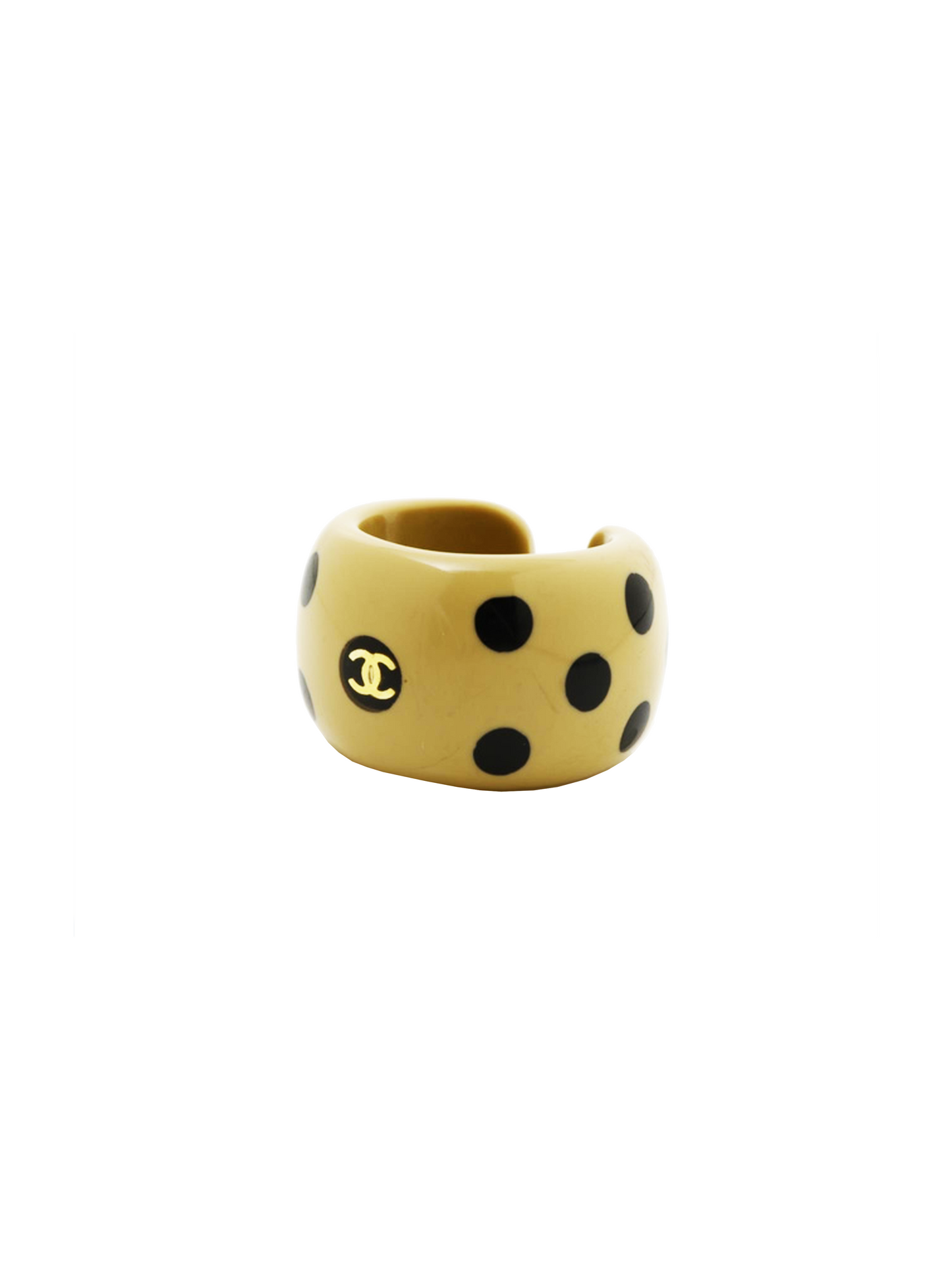 Chanel 2000s Polka Dot Pattern Coco Mark Cuff