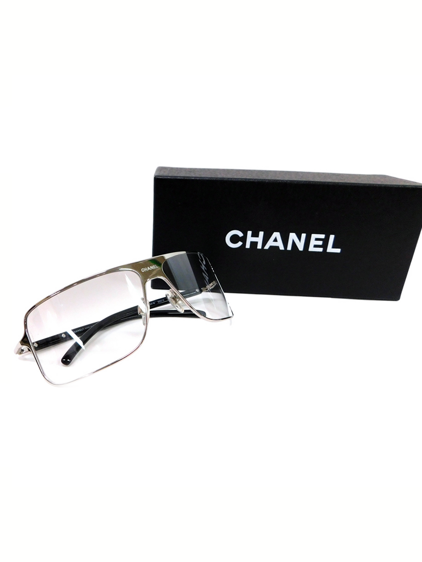 Chanel Silver Visor Sunglasses