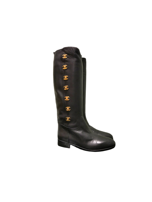 Chanel Extremely Rare 1996 A/W Turnlock Boots
