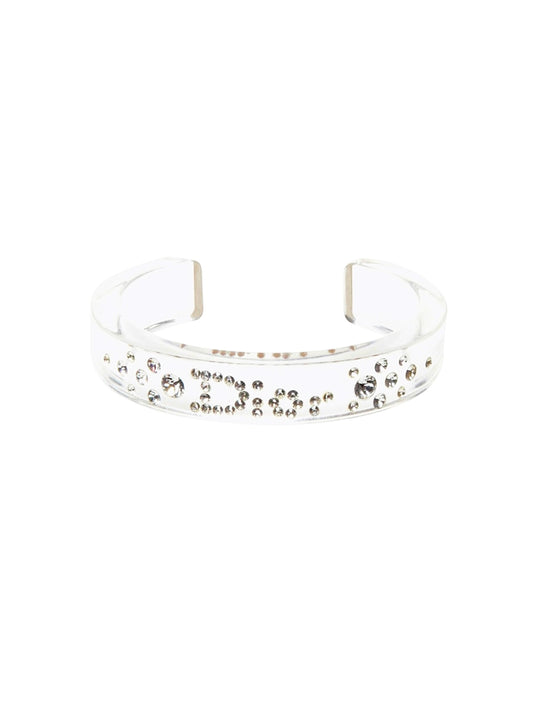 Christian Dior 2000s Clear Rhinestone Bangle