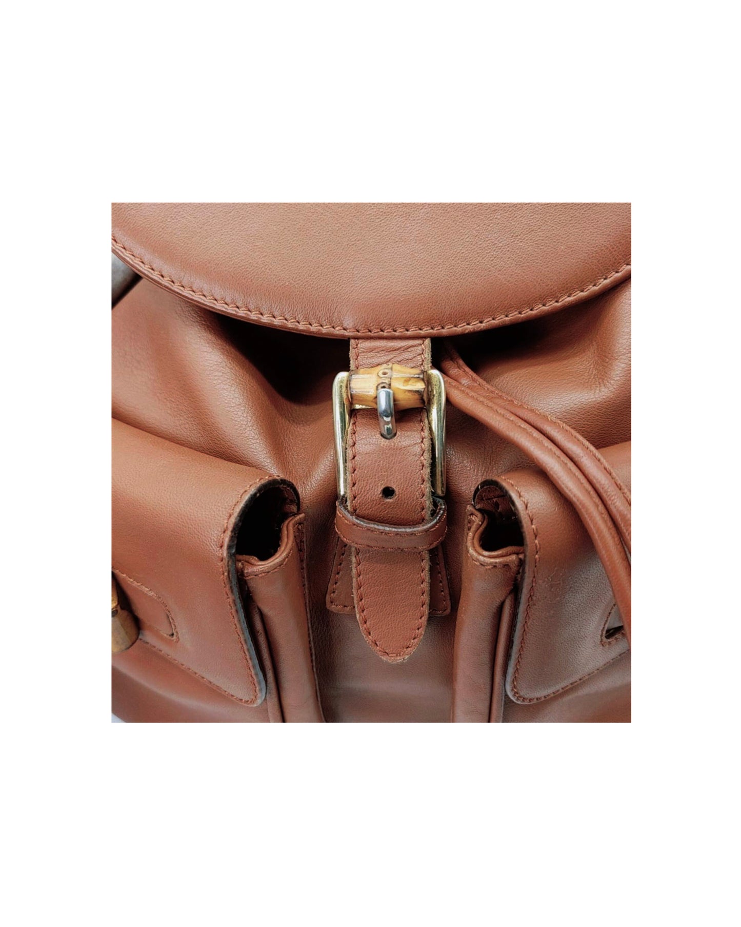 Gucci Bamboo 2000s Brown Leather Backpack