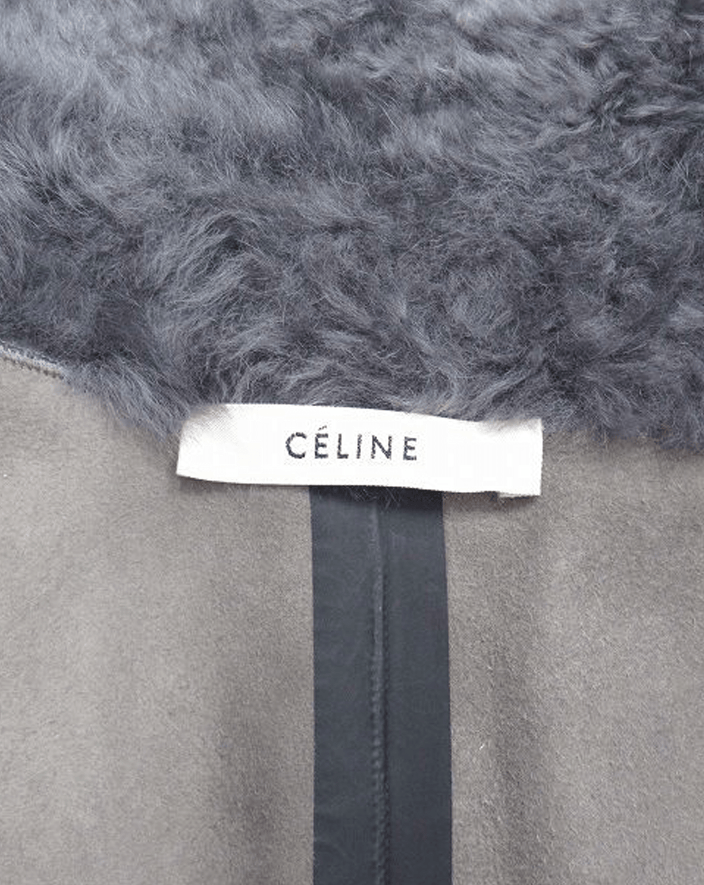 Celine by Phoebe Philo 2010s Grey Sheepskin Rare Coat