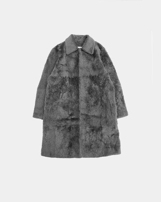 Celine by Phoebe Philo 2010s Grey Sheepskin Rare Coat