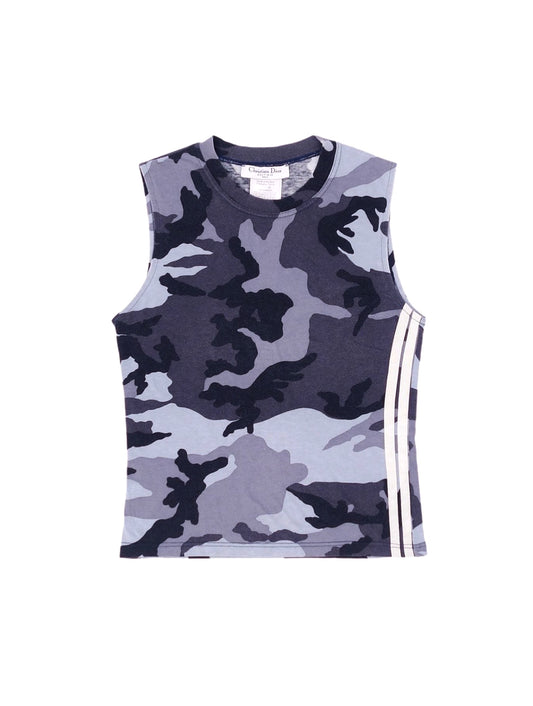 Christian Dior 2000s Grey and Purple Camouflage Tank
