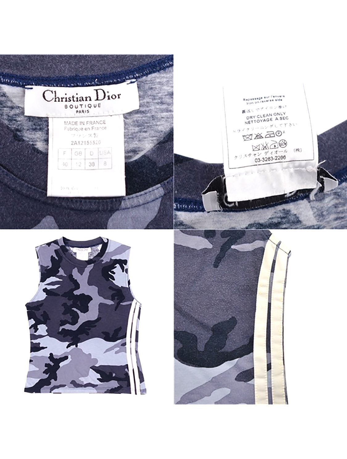 Christian Dior 2000s Grey and Purple Camouflage Tank