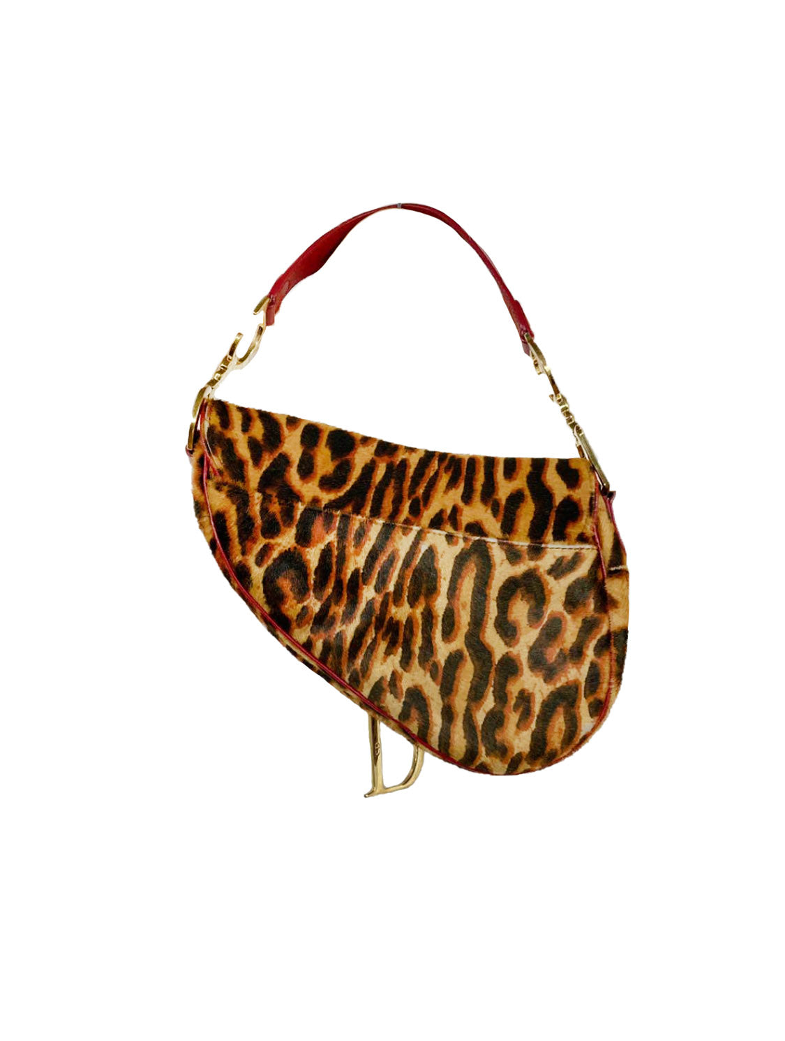 Christian Dior 2000s Leopard Print Fur Saddle