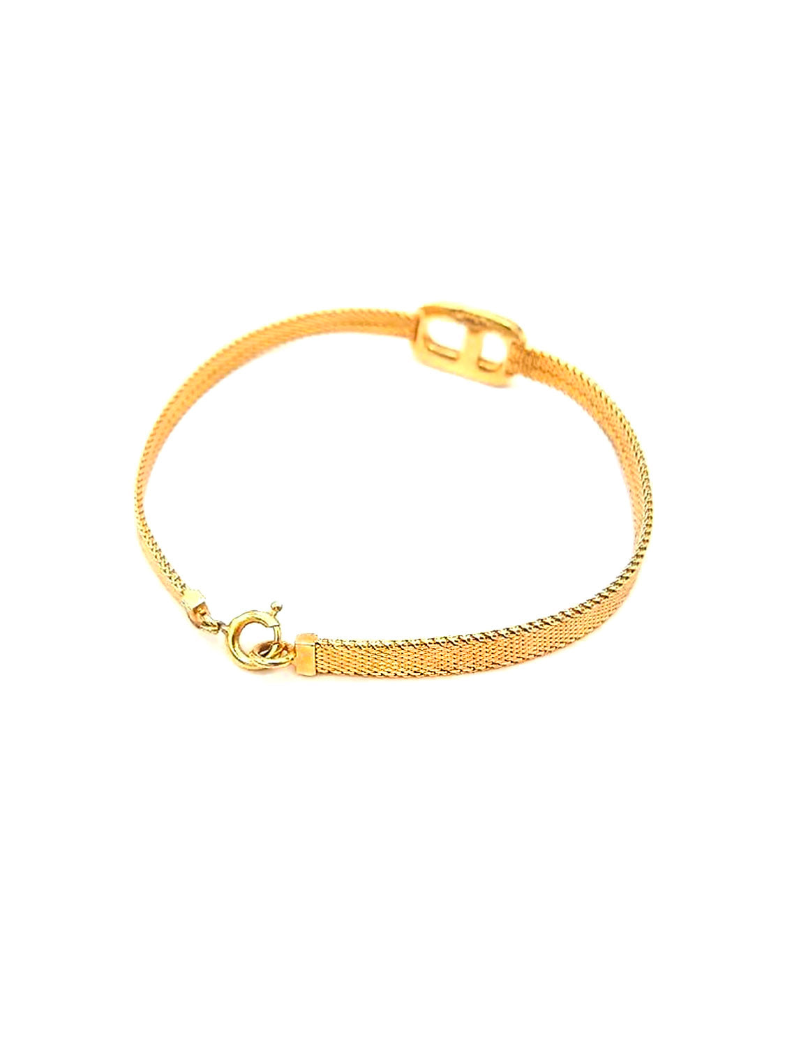 Christian Dior 2000s Gold Mesh CD Choker Necklace