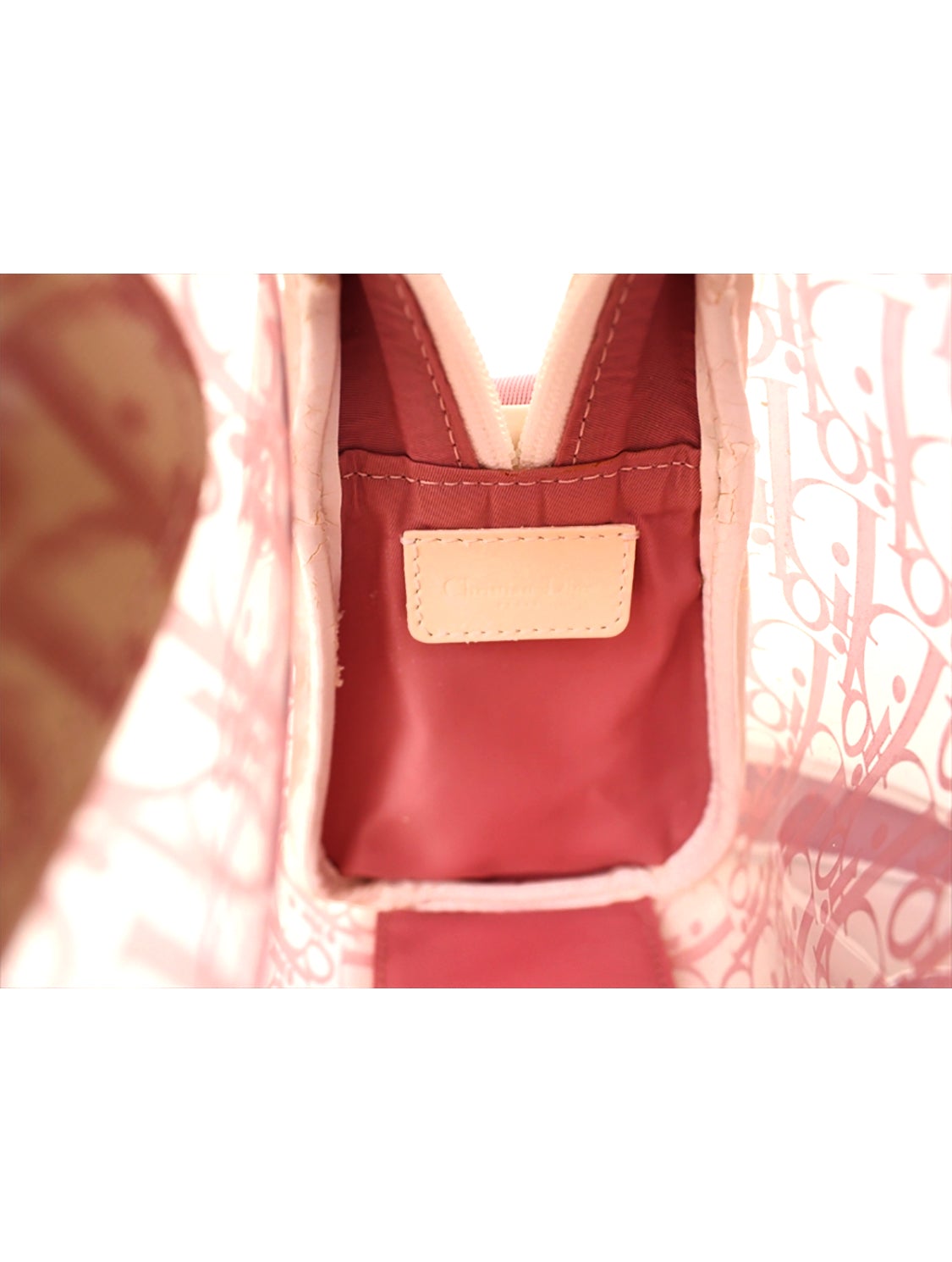Christian Dior 2000s Pink Vinyl Monogram Square Crossbody