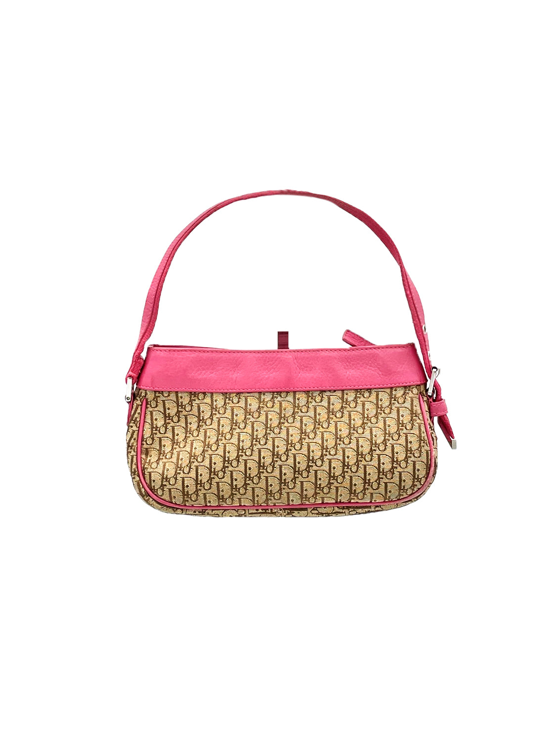 Christian Dior 2000s Monogram Canvas Pink Leather Handbag