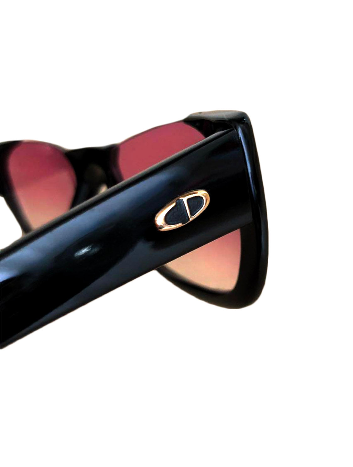 Christian Dior 2000s Black CD Pink Tinted Sunglasses