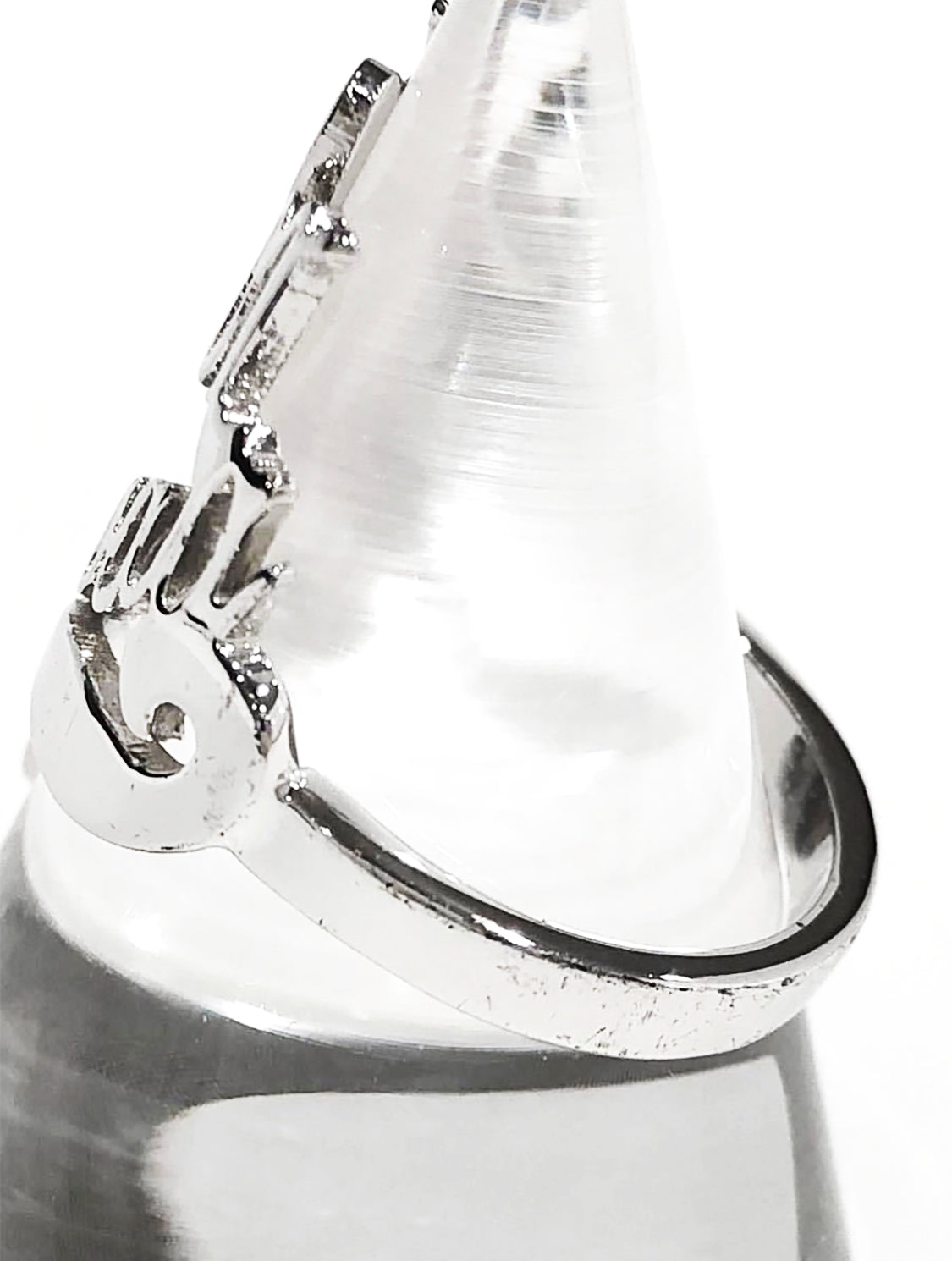 Christian Dior 2000s Silver Script Ring