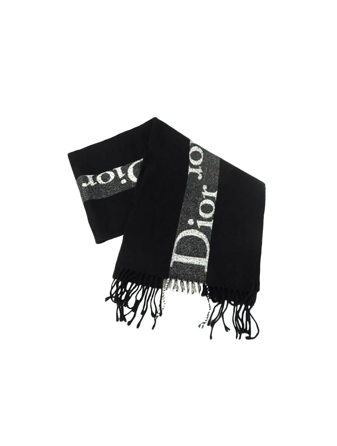 Christian Dior 2000s Black Wool Scarf