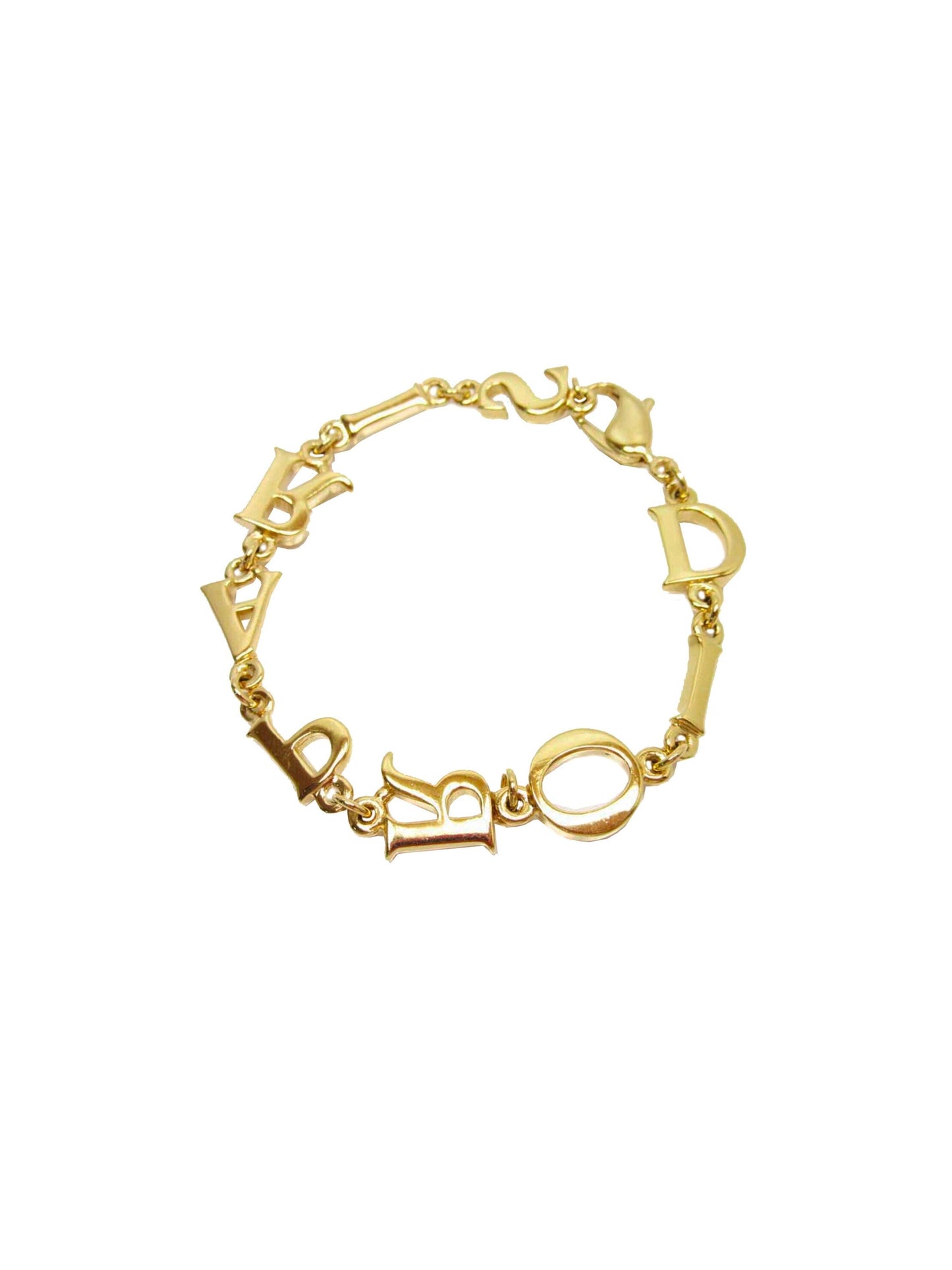 Christian Dior 2000s Gold Large Letters Bracelet