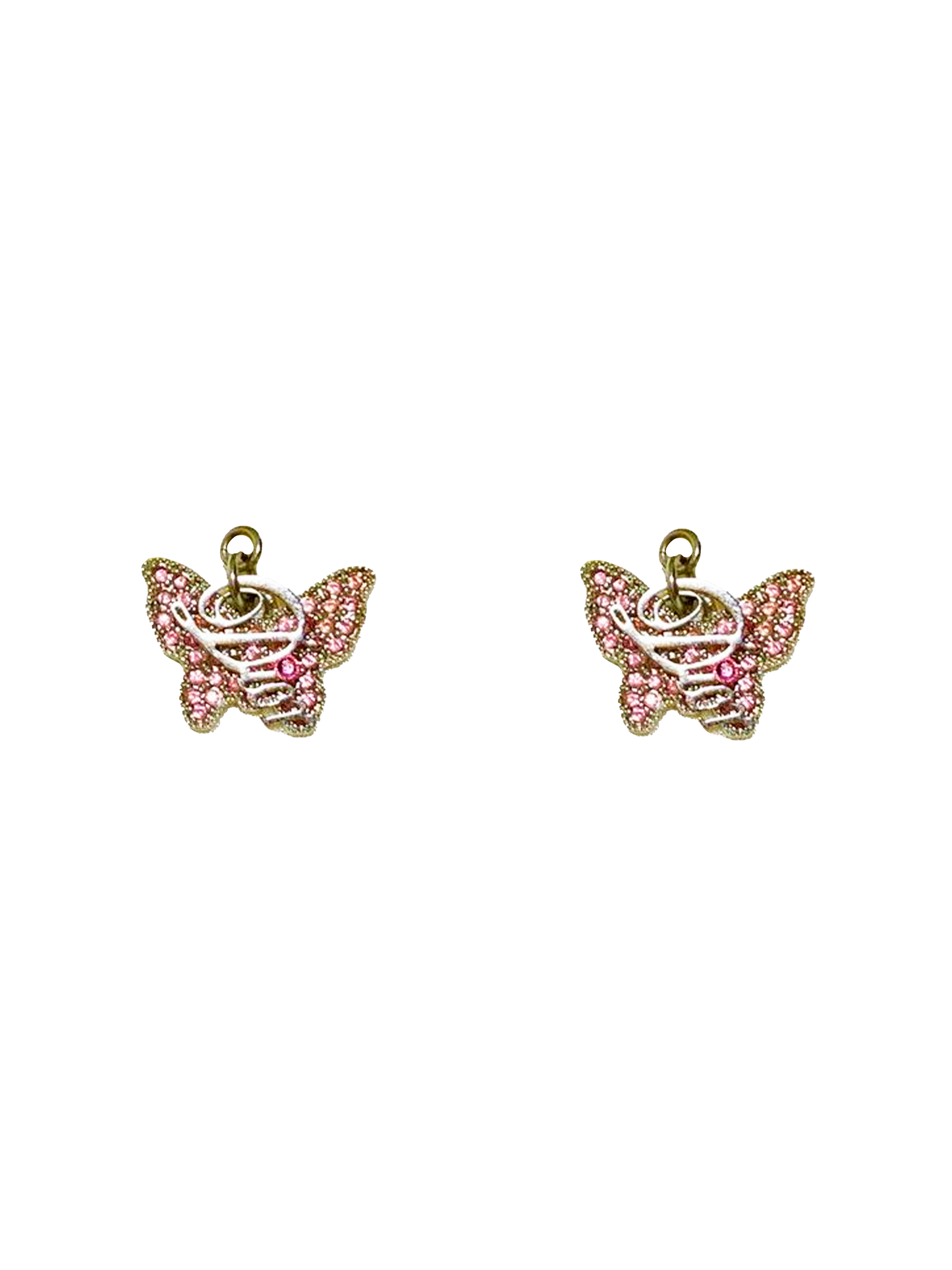 Christian Dior 2000s Pink Butterfly Earrings