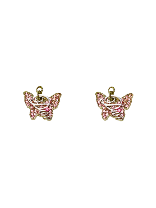 Christian Dior 2000s Pink Butterfly Earrings