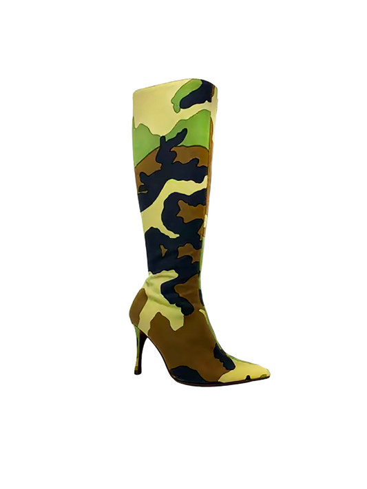 Christian Dior 2001 by John Galliano Rare Camouflage Boots