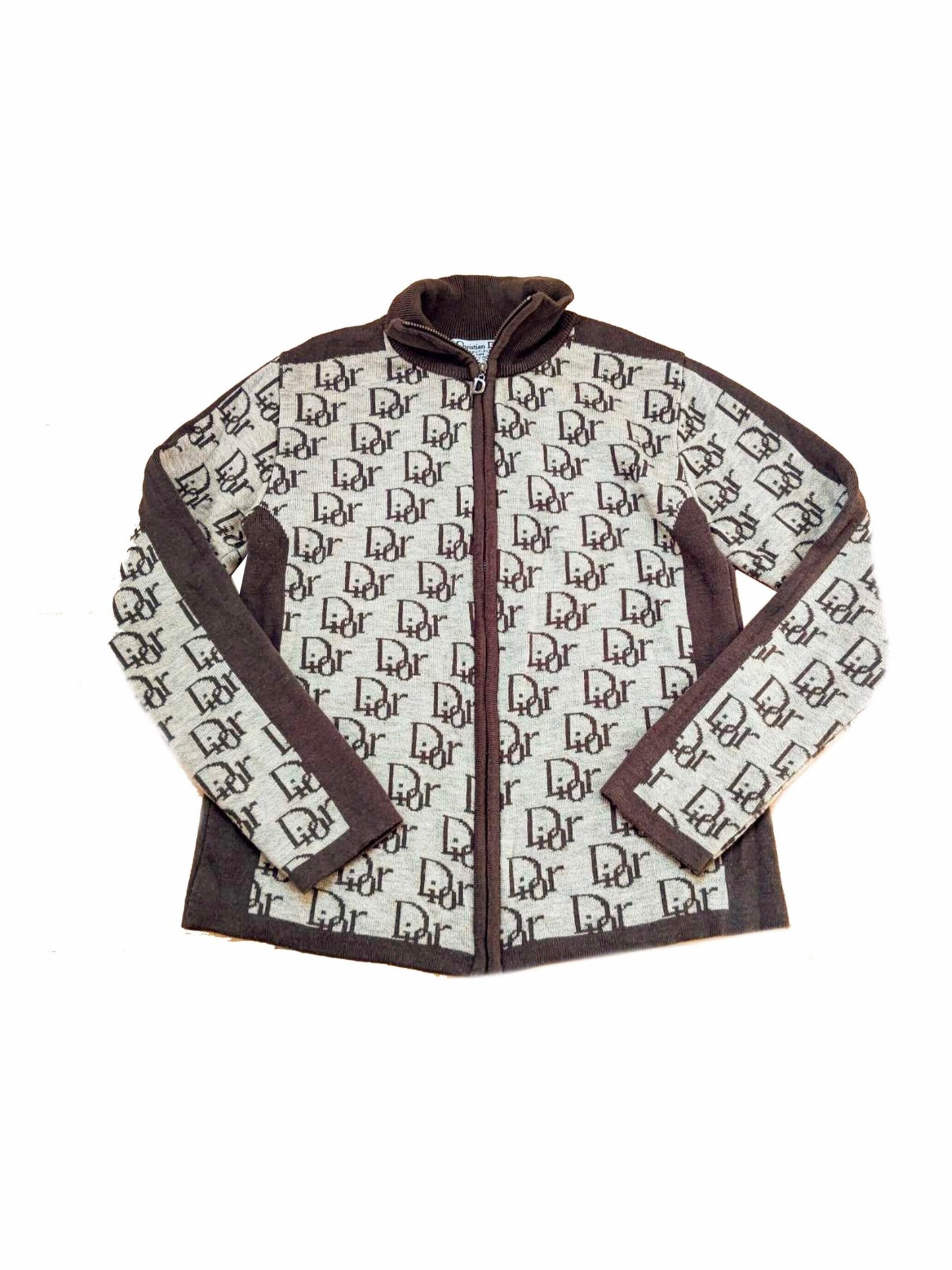 Christian Dior 2000s Monogram Knit Zip Up